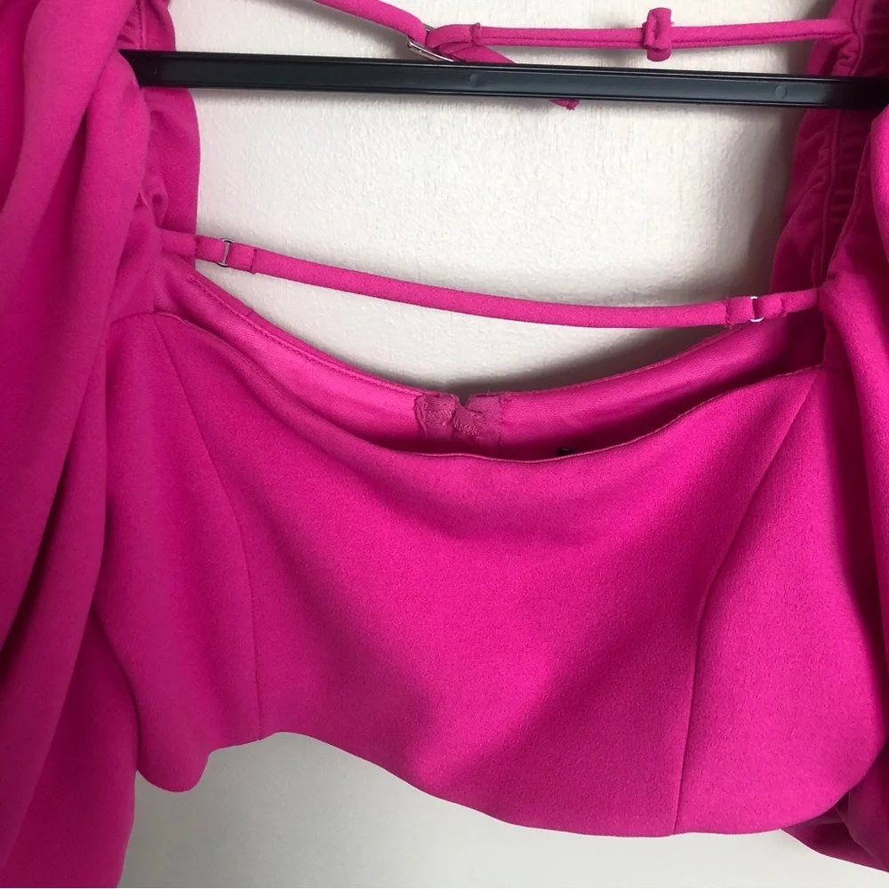 Zara Fuchsia top with ballon sleeves - Size S - Picture 9 of 9